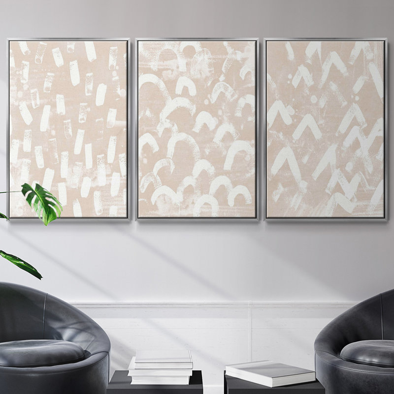 Earth Earth I - ensemble de 3 cadres flottants sur toile, H 40 po x l 78 po, Encadrement argenté