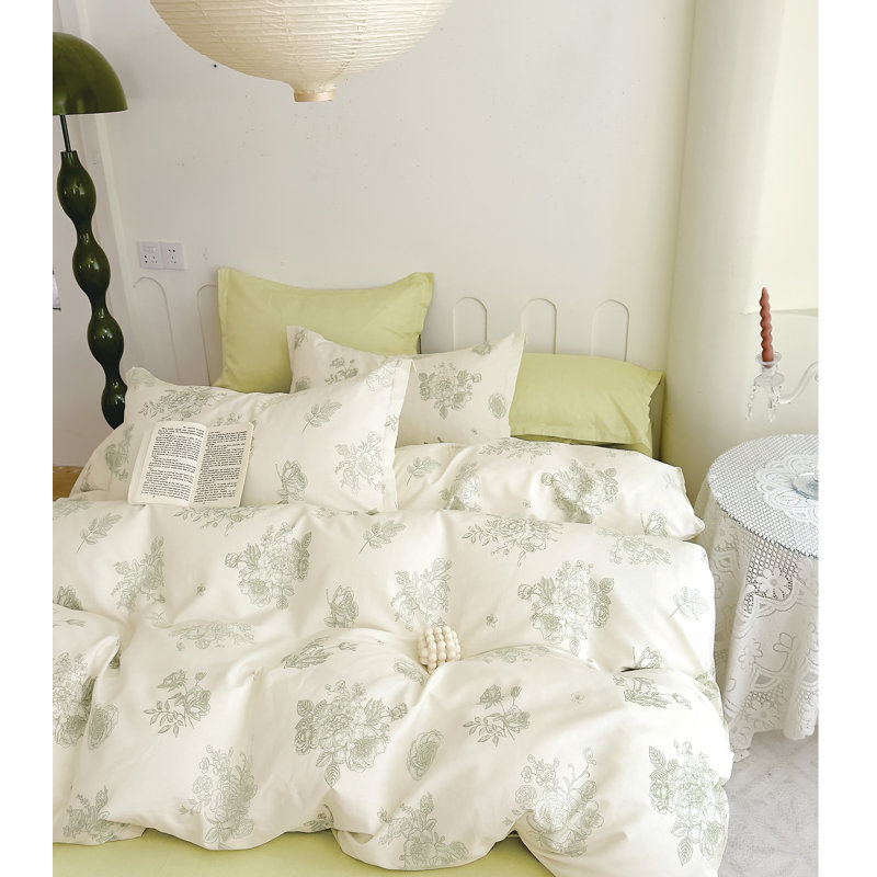 Ensemble d'édredon réversible 100% coton Janet , Grand lit