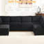 Ensemble de 6 canapés modulaires, méridienne réversible et sièges confortables pour 6 personnes-121096807