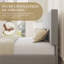 Lit plateforme entièrement rembourré, lit en velours moderne avec tête de lit capitonnée, conception sans poussière, grand / double / très grand-1091380910-1091380821