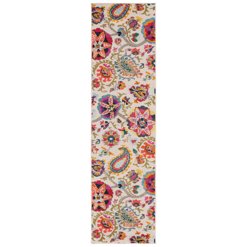 Bungalow Rose Performance Floral Rug, Runner 2'2" x 8'