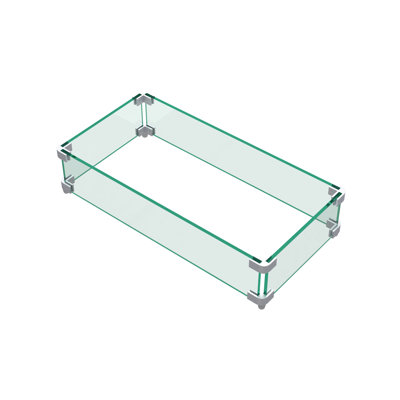 Square Tempered Glass Fire Pit Accessory