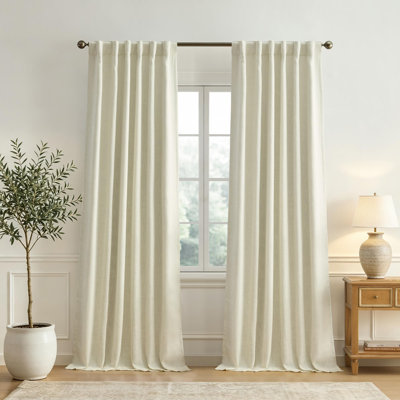 Lenox Serene Blackout Window Curtain, Ivory - 52"W x 84"L
