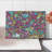 Ambesonne Groovy Tempered Glass Cutting Board Funky 60s Fun Retro Multicolor