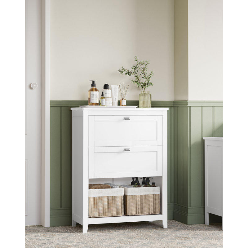 Bathroom Storage Cabinet with 2 Drawers Adjustable Dividers 2 Baskets 30 x 60 x 80 cm