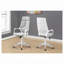 Chaise de bureau, hauteur réglable, pivotante, ergonomique, accoudoirs, bureau d'ordinateur, travail, filet gris, métal blanc, contemporain,-140399191