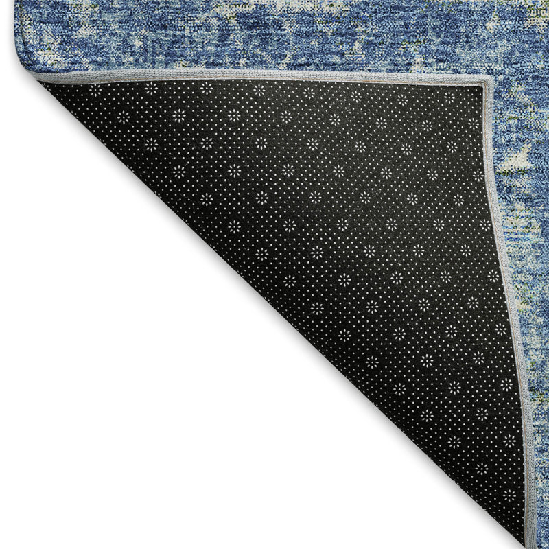 Premium Machine Washable Prisco Denim Rug, Rectangle 3' x 5'