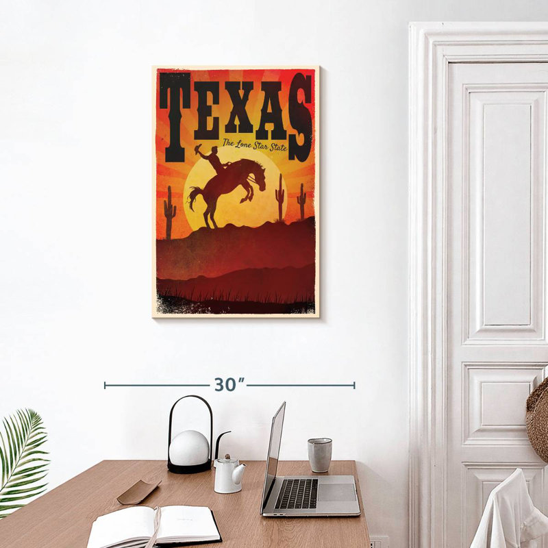 Texas State Poster, 30" H x 20" W