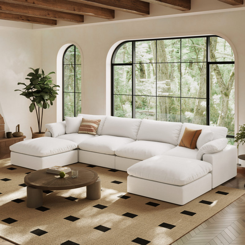 Canapé modulaire surdimensionné Cloud, Polyester blanc