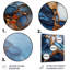 Or et bleu marbre mosaïque agate VI - impression abstraite d'art mural en métal-355344310
