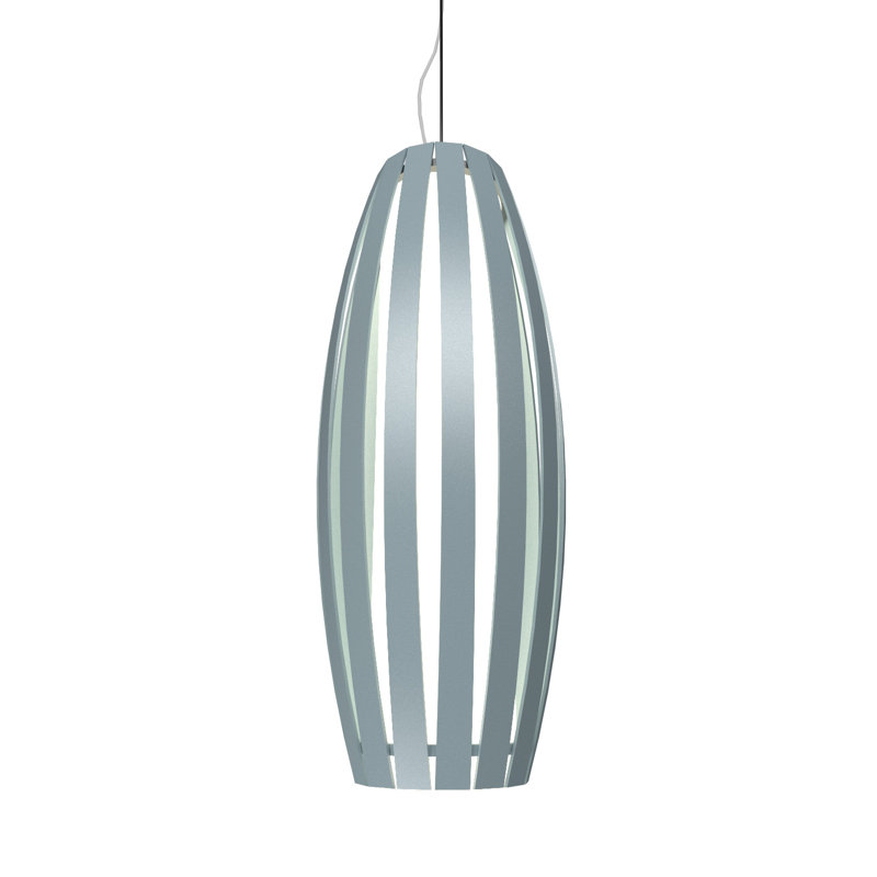 1 - Light Pendant, Teak, 27.69" H x 9.56" W x 9.56" D