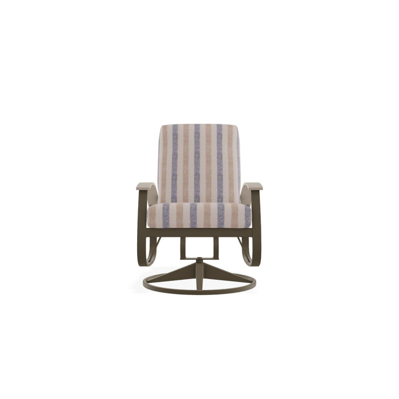 Belle Isle Outdoor Swivel Lounge Chair, Spectrum Indigo Sunbrella®, Textured Beachwood, Desert P60