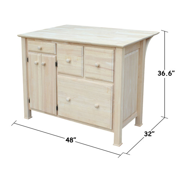 Ronny Solid Wood Kitchen Island