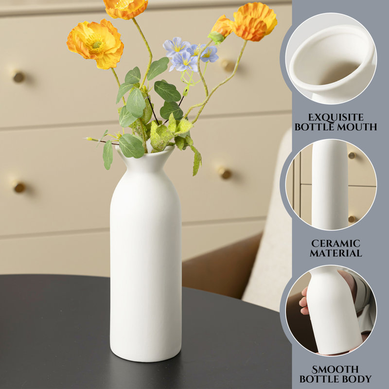 3-Piece Ceramic Vase Set – Small, Medium & Large Modern Minimalist Flower Vases