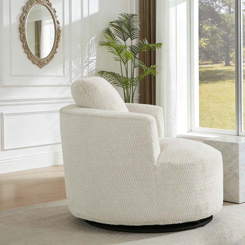 Fauteuil d'appoint pivotant à 360 ° compressible, Crème