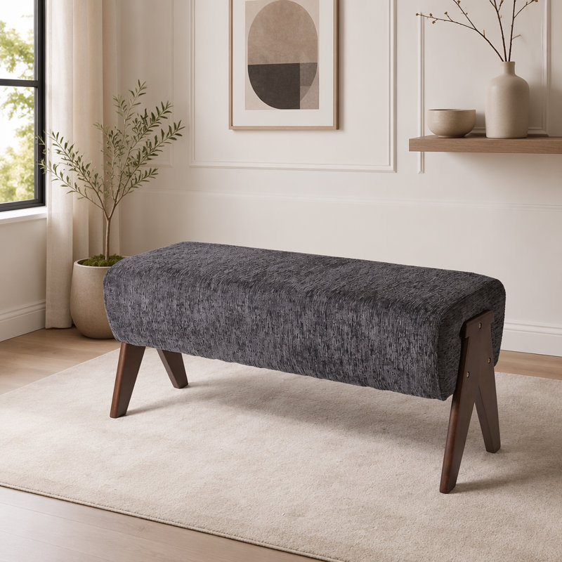 Banc Modern Modern Chenille, crème, Grey