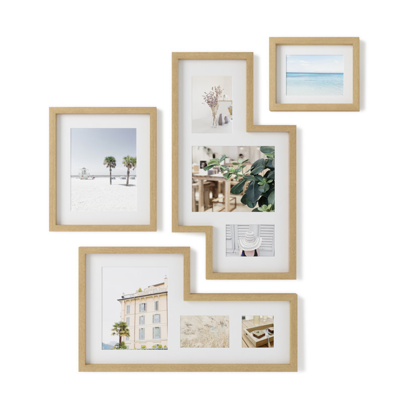 Natural Wood Gallery Picture Frame Set of 4