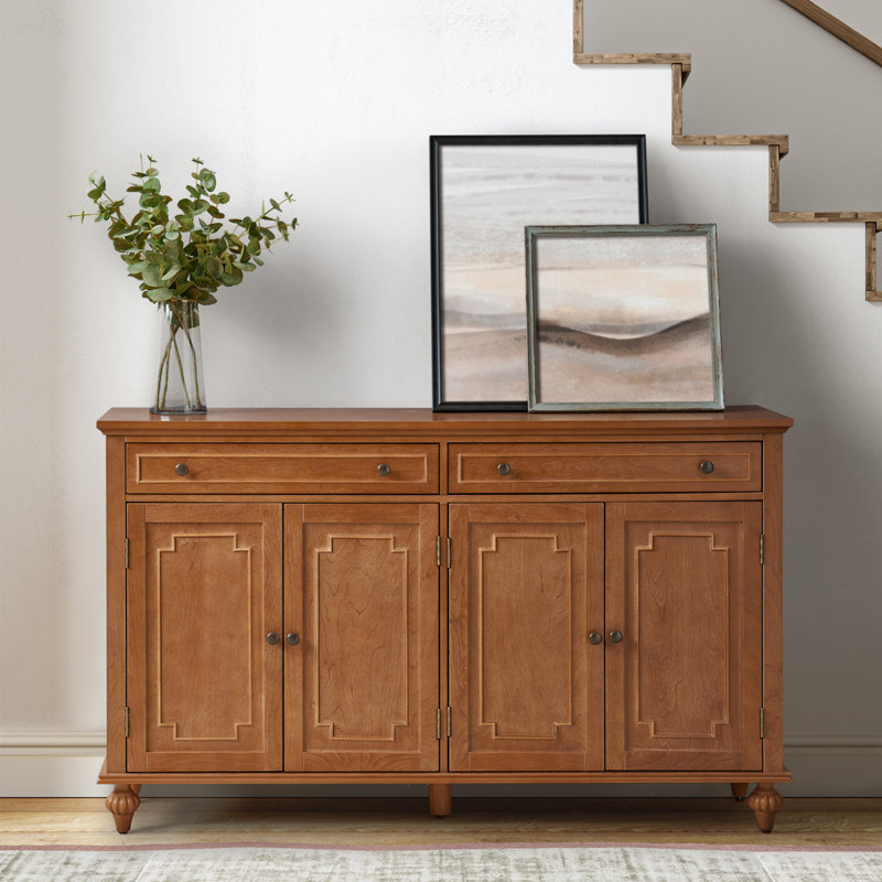 Aleq 58'' Sideboard with Stemware Rack and Adjustable Shelves, Acorn