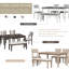 Ensemble de salle à manger 6 pièces de style classique et traditionnel, comprenant une table de salle à manger, 4 chaises rembourrées et un banc-126928304