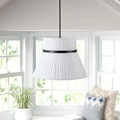 3-Lamp white cloth cover matte black adjustable iron pendant light