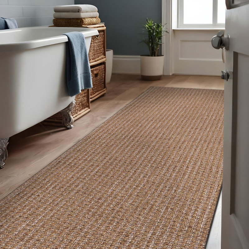 Tapis beige naturel Nadene, Tapis de couloir de 2 pi x 7 pi