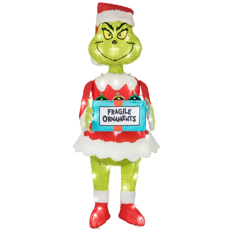 Sculpture de Noël en forme de guirlande lumineuse 3D avec boîte à ornements Dr. Seuss