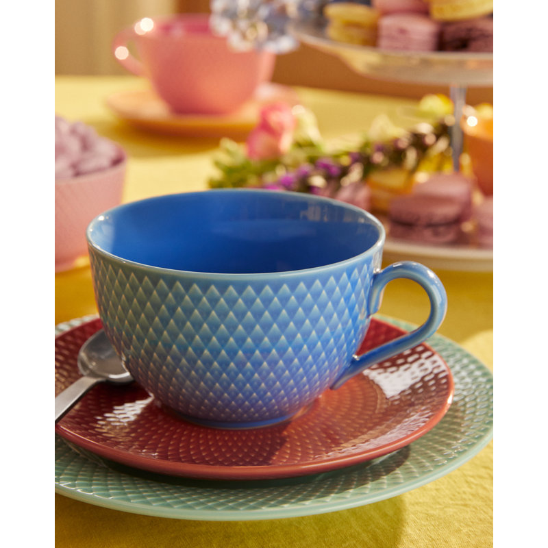 Rhombe Color Lunch Plate, Dia: 8.3", Aqua