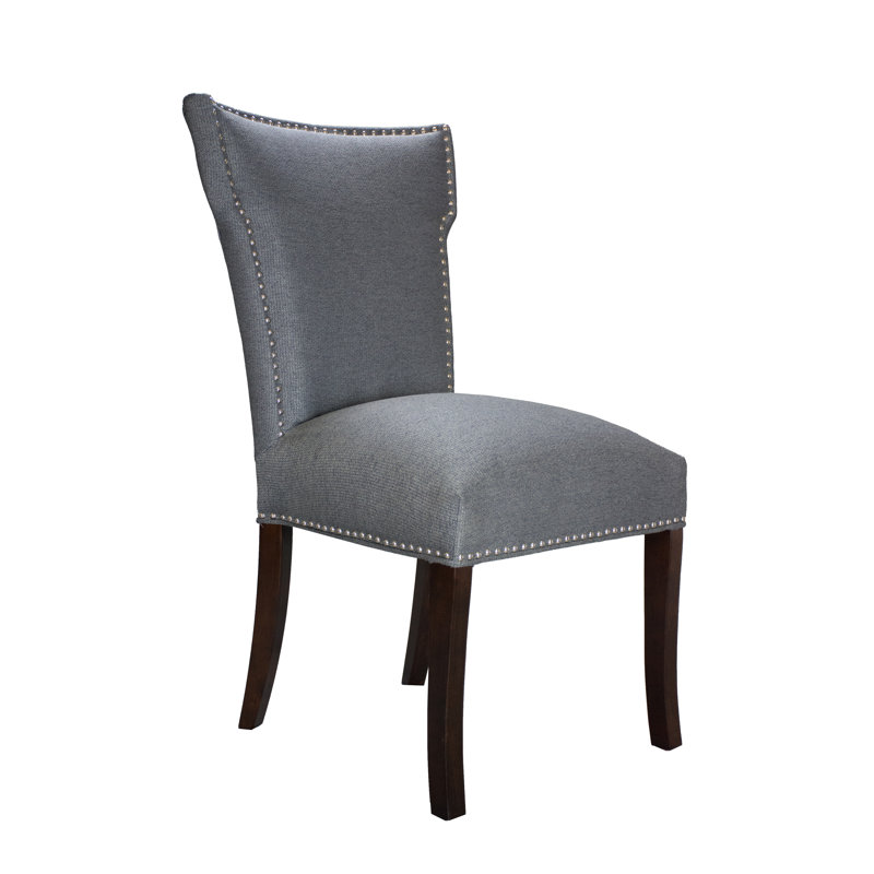 Chemise Upholstered Wingback Side Chair, Brown, Granite