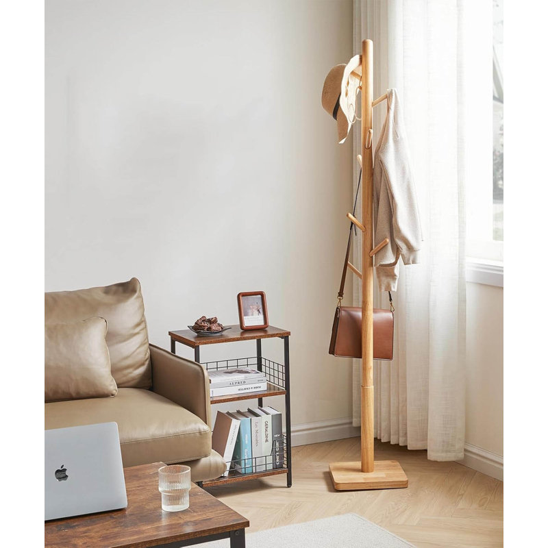 Freestanding 8 - Hook Coat Rack, Natural