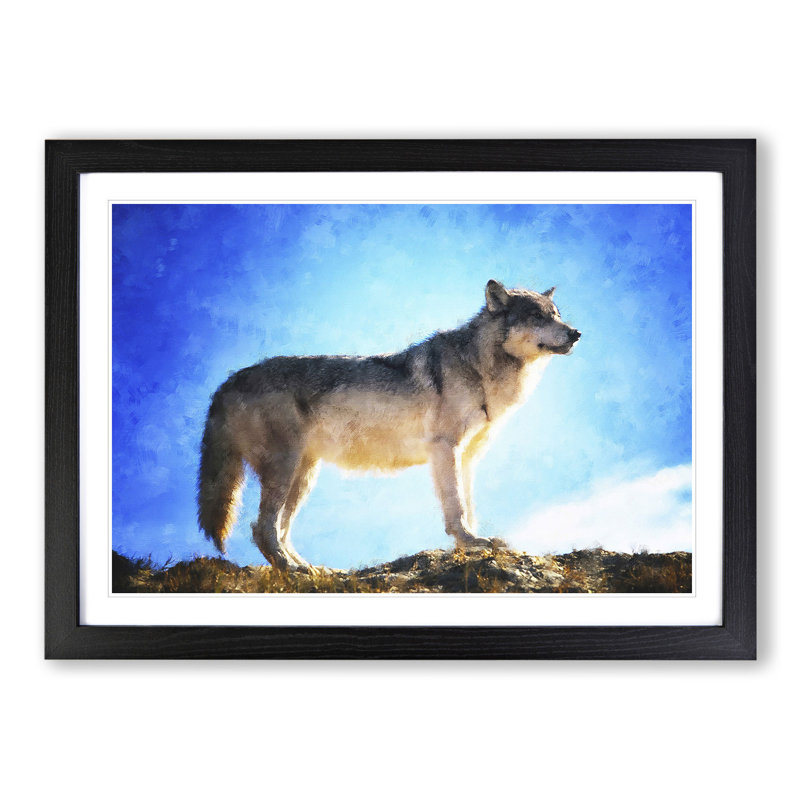 Wolf Vol.1 - Picture Frame Painting, 27cm H x 36cm W x 2cm D, Black Framed