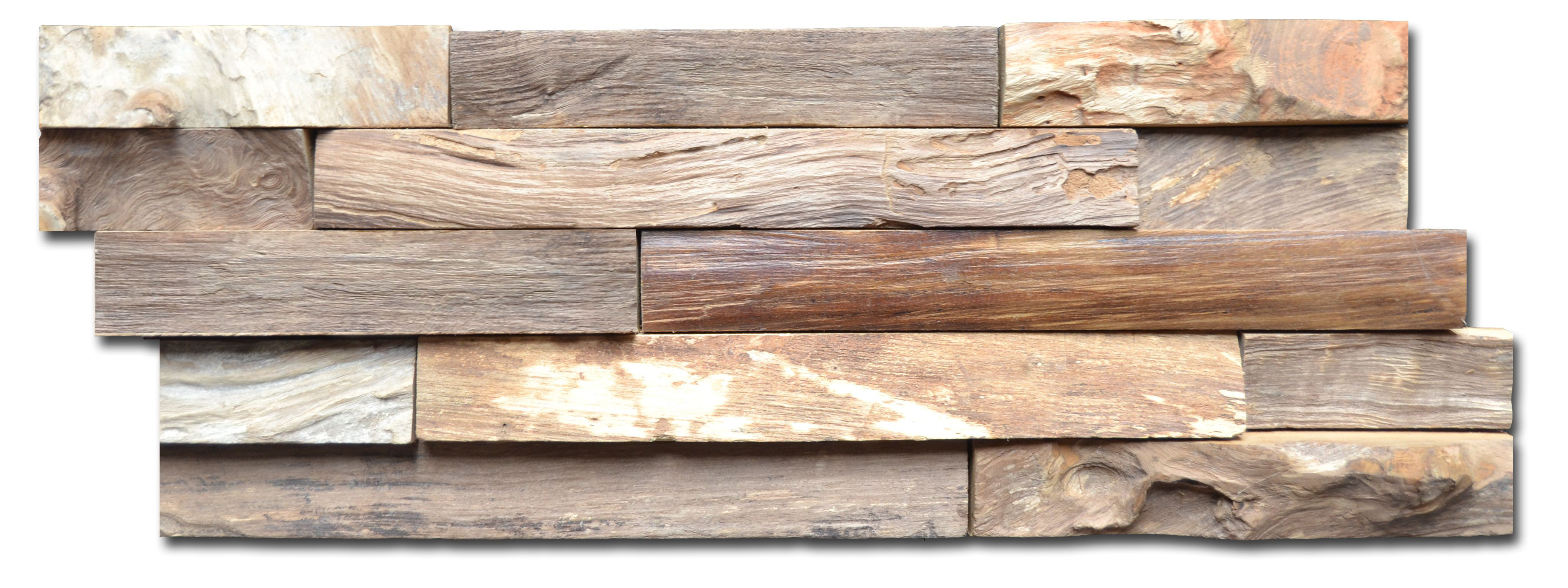Tropical Hardwood Reclaimed Wood Wall Planks, 40 sq ft bundle