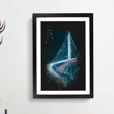 Oakland Bay Bridge in San Francisco - Picture Frame Graphic Art Print