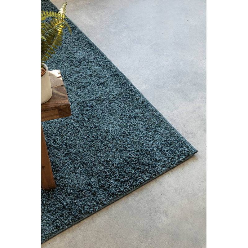 Solid Colour Machine Woven Teal Area Rug, Rectangle 160cm x 235cm