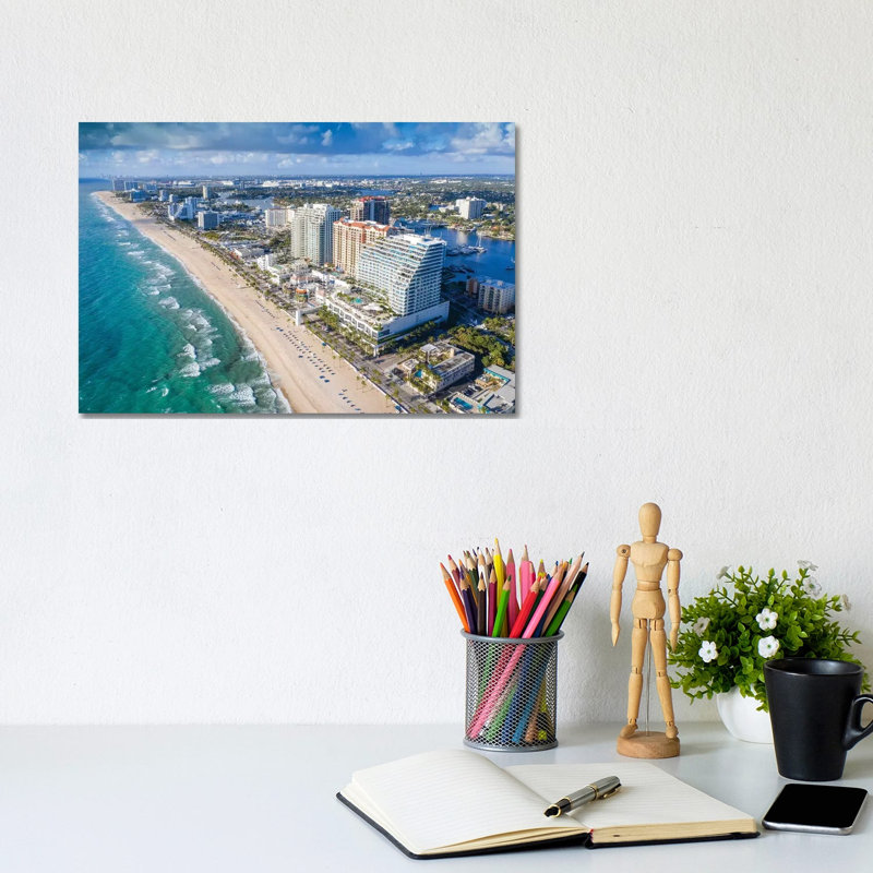 Aerial Fort Lauderdale Beach by Susanne Kremer - Wrapped Canvas Gallery-Wrapped Canvas Giclée, 20.32 cm H x 30.48 cm W