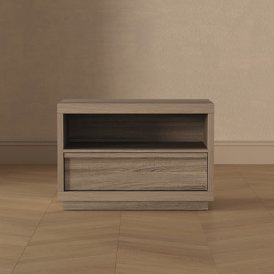 Navis 32" Contemporary 1-Drawer Nightstand in Natural Oak