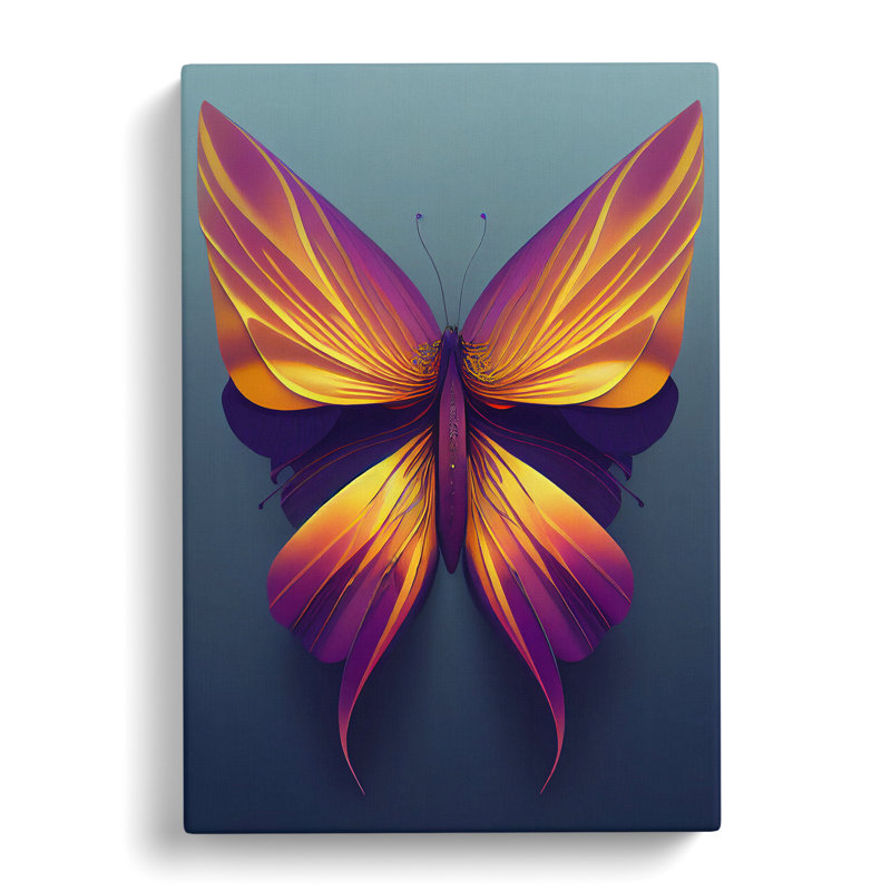 Beautiful Butterfly - Unframed - Wrapped Canvas, 50cm H x 35cm W x 3cm D