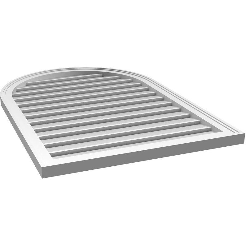 Évent à pignon fonctionnel en uréthane à surface ronde, brun clair, apprêté, 40" H x 28" W x 1.5" D