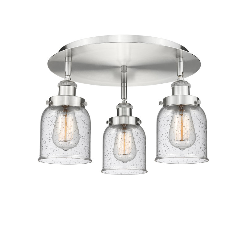 Bejtullah Glass Flush Mount, Seedy, Satin Nickel