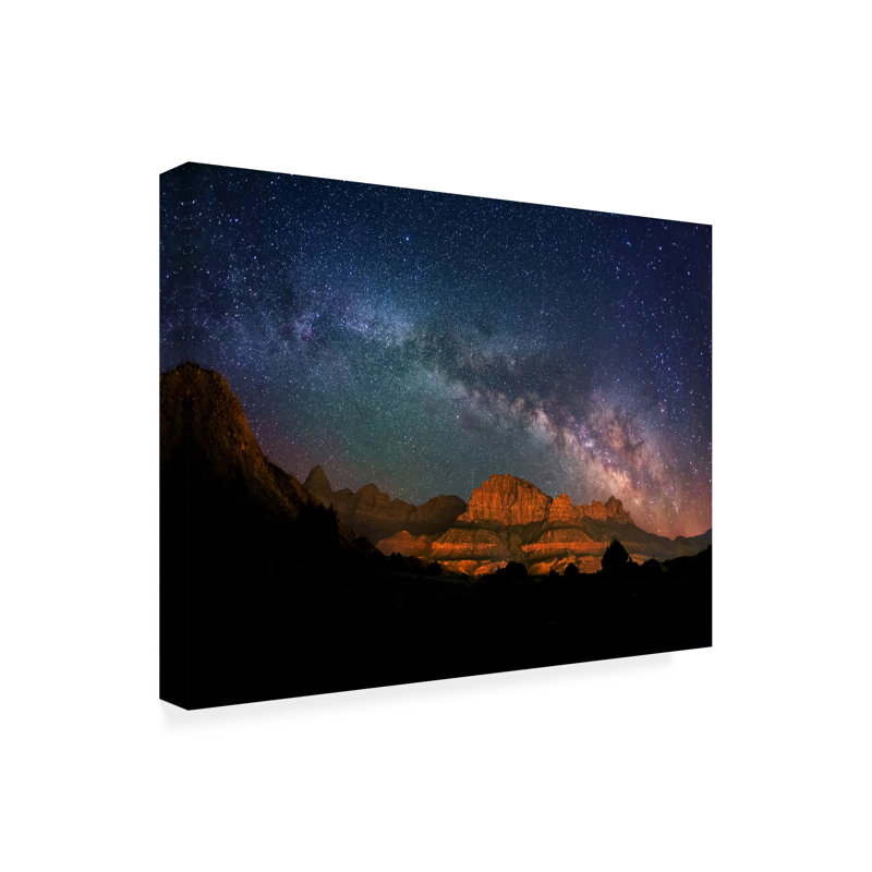 Art mural sur toile tendue - "Wallman Stars" par Royce Bair pour le salon, la chambre à coucher ou le bureau - 14 x 19