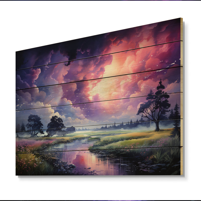 Impression sur bois Northstate Storm Dancing Rainbows I sur bois, H 30 po x l 40 po x P 0,78 po