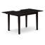 Ensemble de table de salle à manger 5 pièces NFDA5-BLK-12 composé d'une table rectangulaire en bois avec rallonge amovible et 4 chaises Parson, noir-123099960-123099962