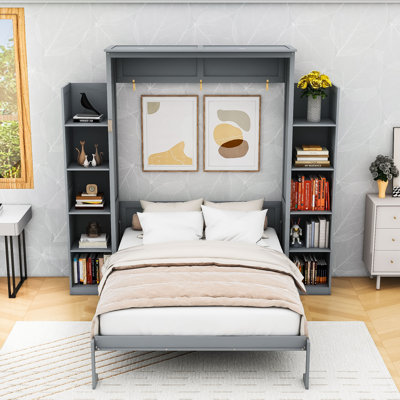 Murphy Bed with Built-in Shelves and LED Lights