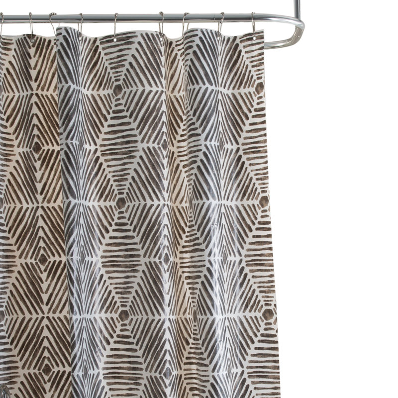 Charleigh Vinyl Geometric Shower Curtain