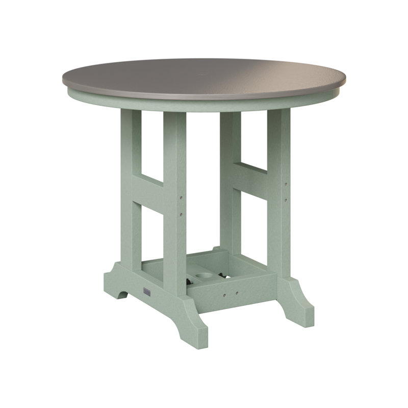 Table de salle à manger Garden Classic, Écume de mer, écume de mer, H 30,87 po x l 38 po x P 38 po, Acier inoxydable martelé