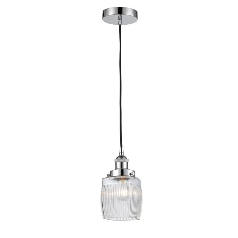 Luminaire suspendu simple à 1 lumière Mireya, Chrome poli