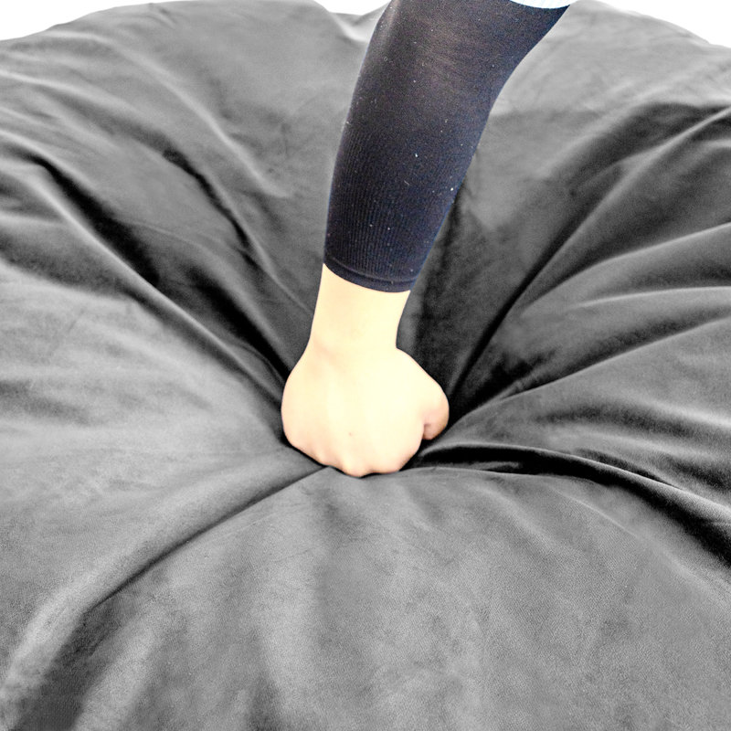 Fauteuil à billes confortable en mousse à mémoire de forme pour la détente et le style, Velours gris litchi gris