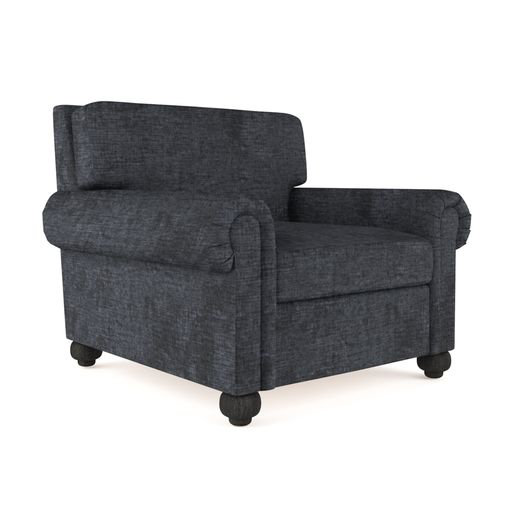 Leroy Leather Armchair, 36" H x 41" W x 49" D, Weathered, Plush Velvet Blush