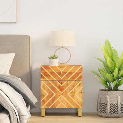 Harrell 103cm W Solid Wood Bedside Table