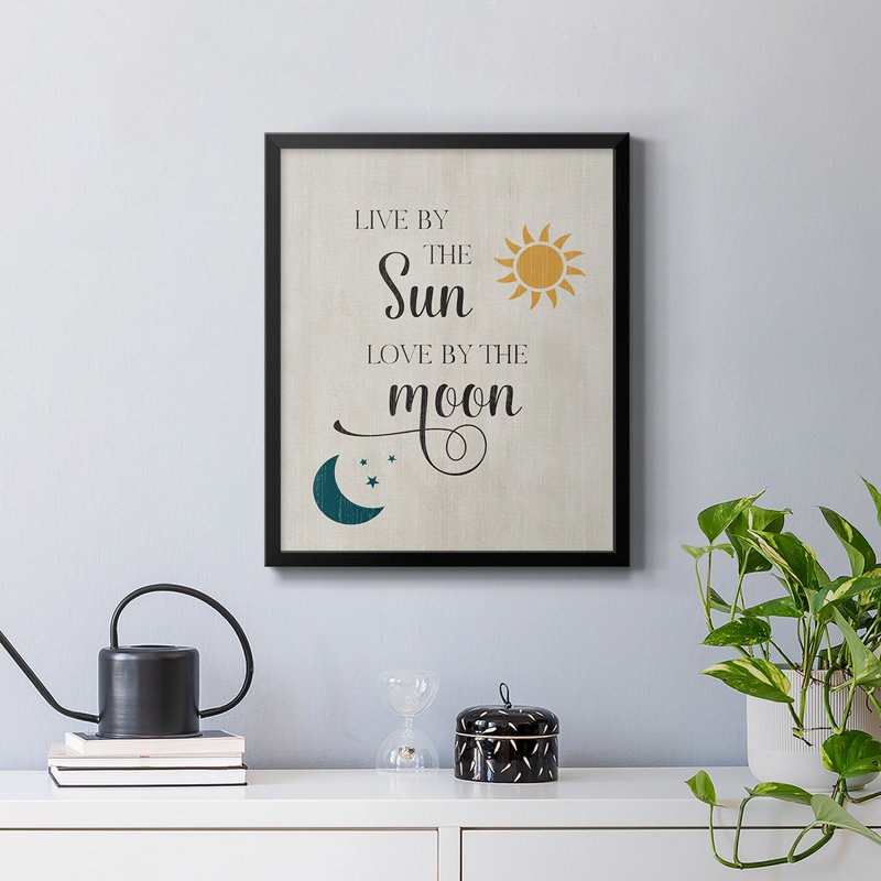 Toile encadrée de qualité supérieure Sun and Moon, Noir, H 20 po x l 16 po
