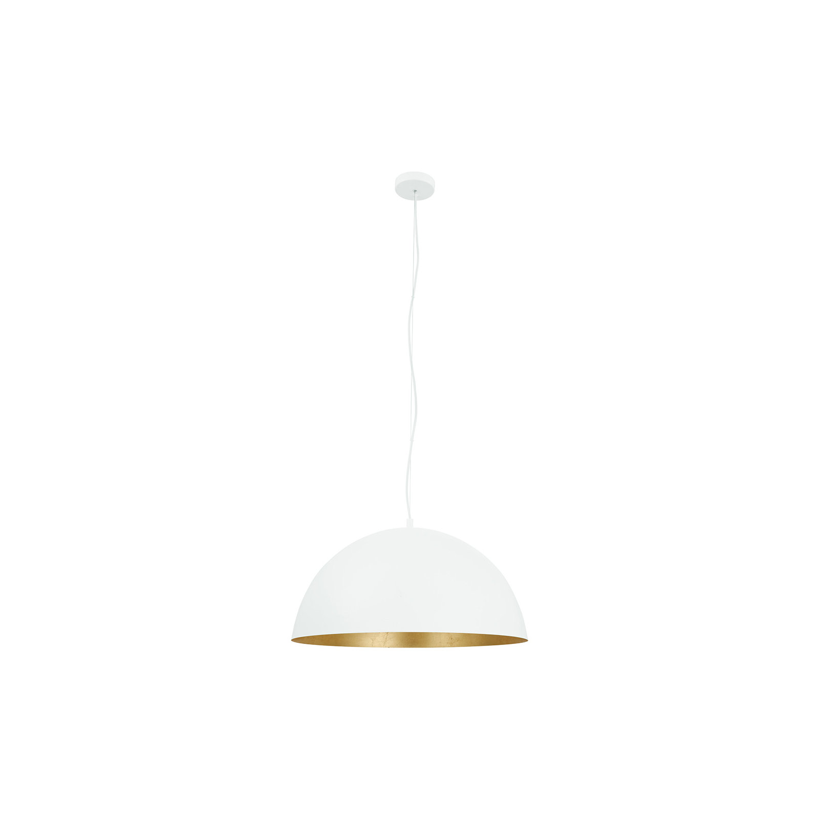 Ainslee Single Light Metal Dimmable Pendant, 84.75" H x 11.75" W x 23.62" D, White/Gold